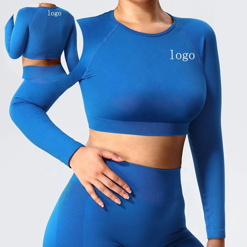 OEM Women's Active Sport Top Breathable Knitted Seamless Long Sleeve for Gym Winter & Autumn Yoga Fitness Hot Selling