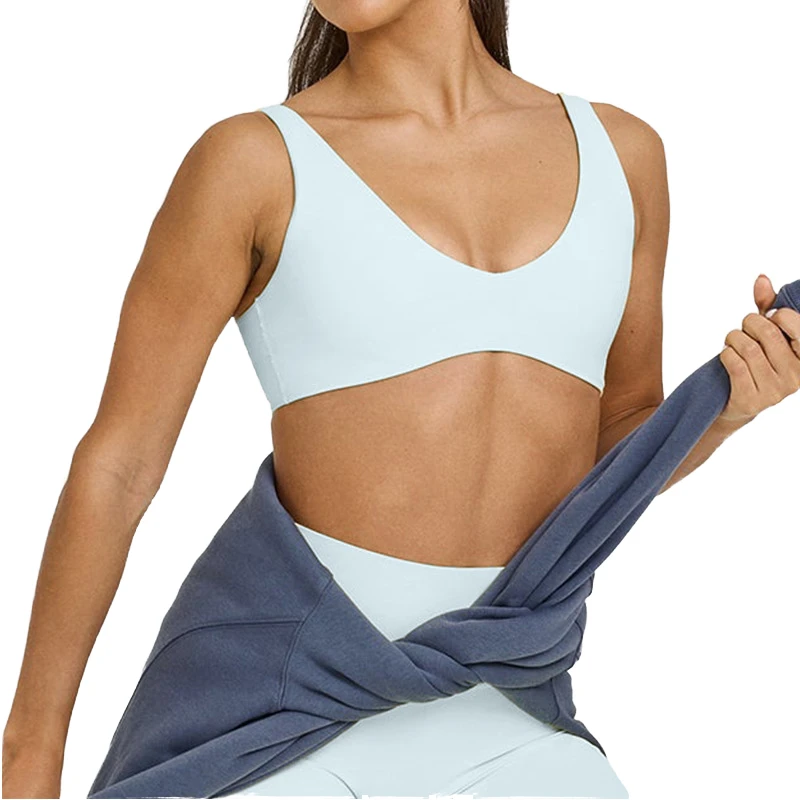 Sports U-Neck High Support Quick Dry Yoga Bra Nylon Spandex Removable Chest Pad New Colors Shockproof Gathering Running Fitness