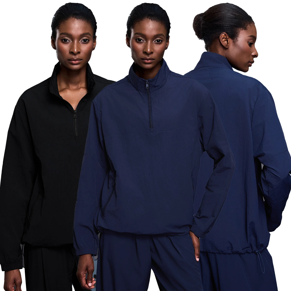 Women's Outdoor Half Zipper Pullover with Windproof Collar Light Breathable Long Sleeve Sports Top Yoga Top
