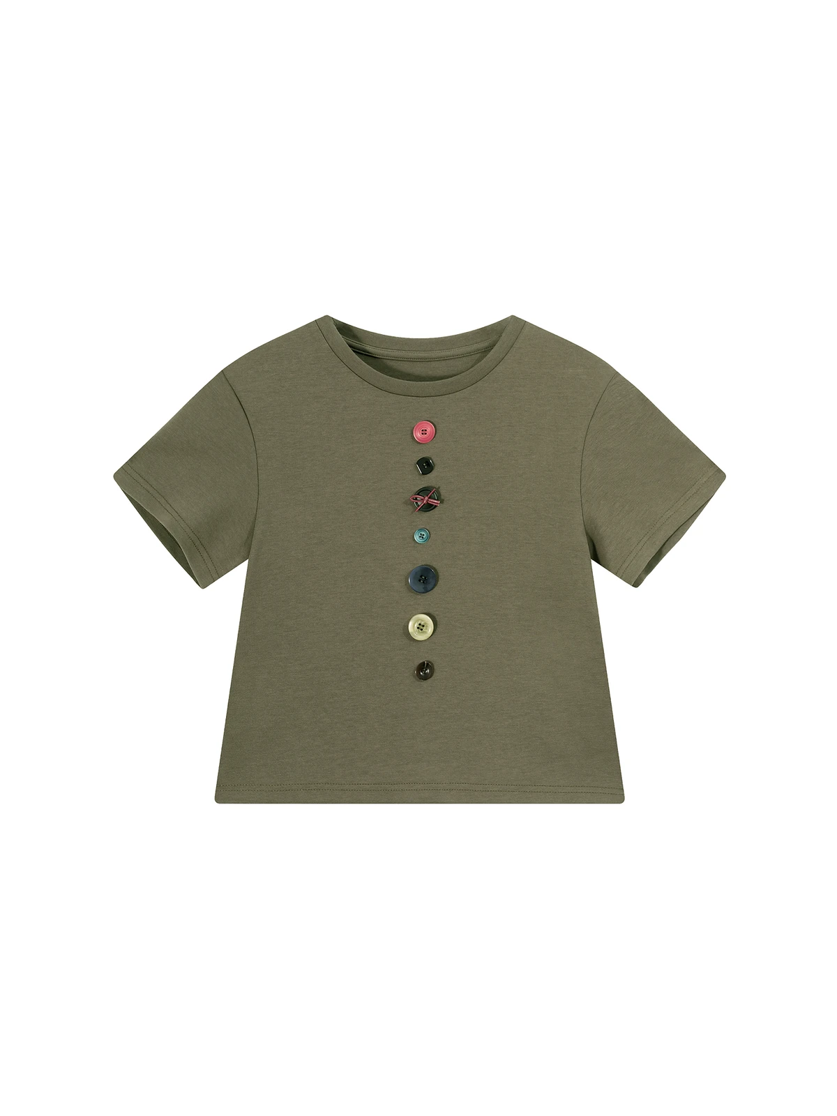 Round neck short-sleeved T-shirt for women with a slim-fit design, suitable for summer with a Korean style and a sense of desig