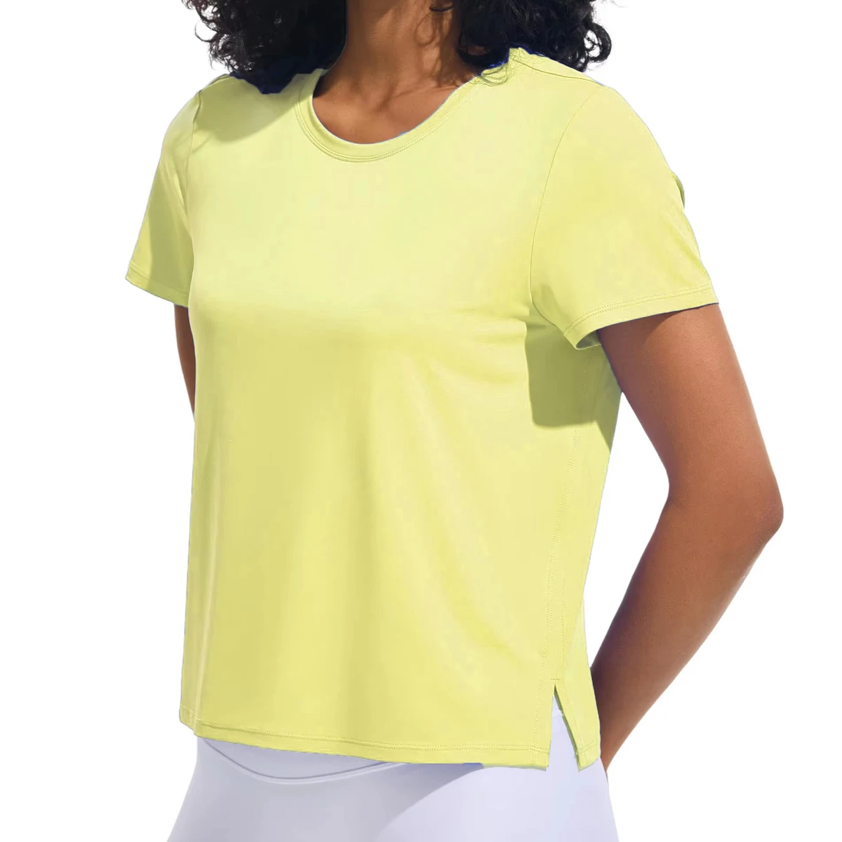 OEM/ODM Women's Plus Size Breathable Wrinkle-Resistant Pilates Training Top Slit Short-Sleeved Yoga T-Shirt Fitness Yoga