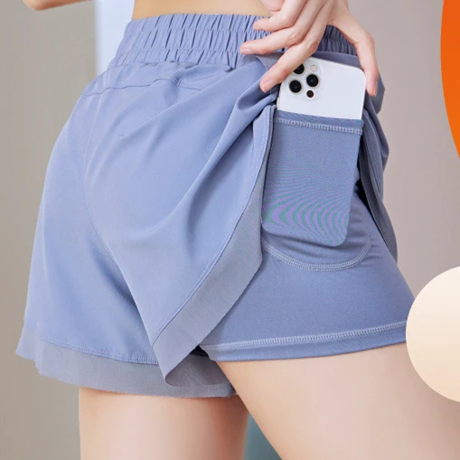Active Women Running Shorts With Phone Pocket Gym Fitness Yoga Sport Factory Outlet Stretch Plus Size Casual Women Sports Shorts