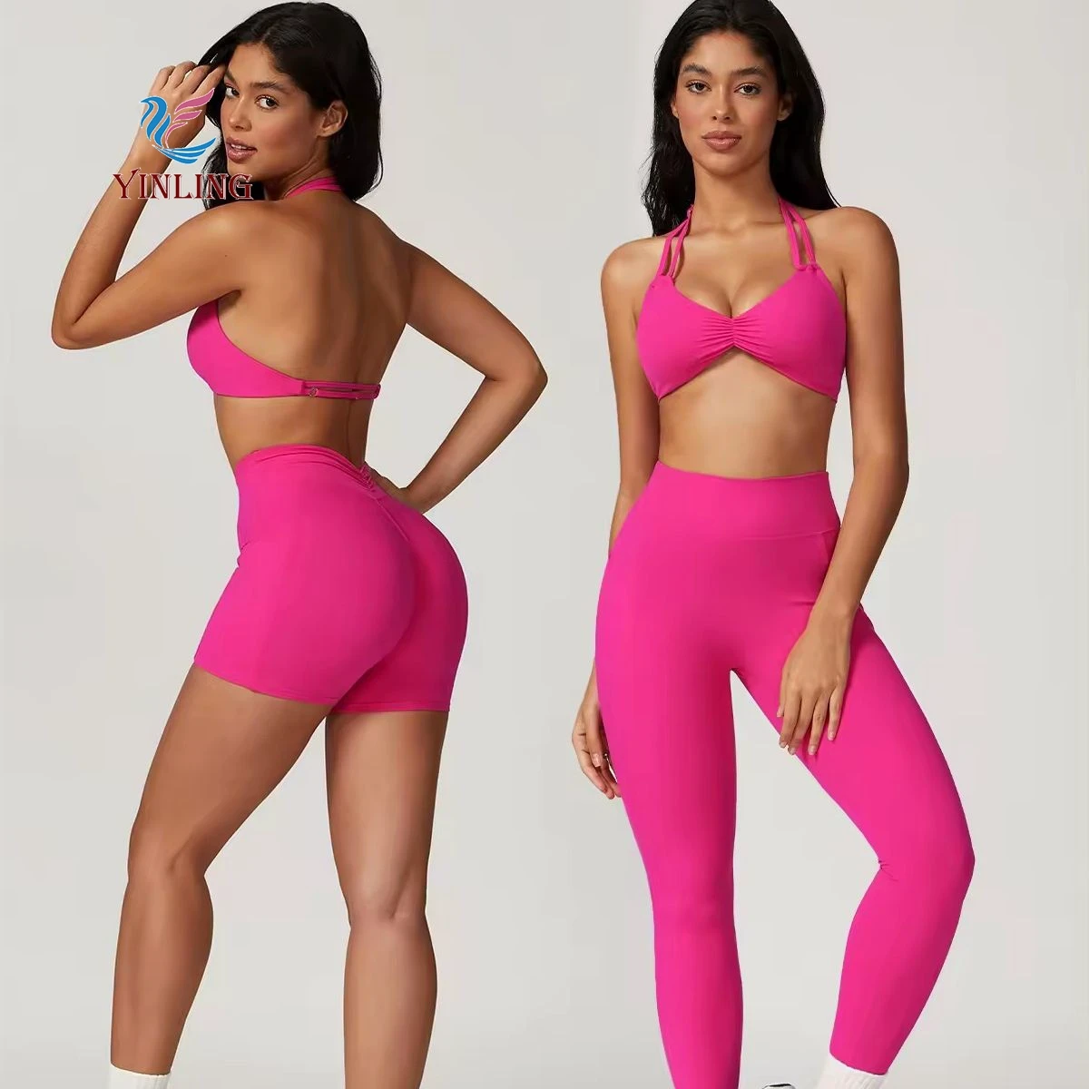 2025New Women's Yoga Set Quick Dry Fitness Bra Top Gym Leggings Cross Sports High Waist Jogging Pants Custom logo Yoga Vest Suit