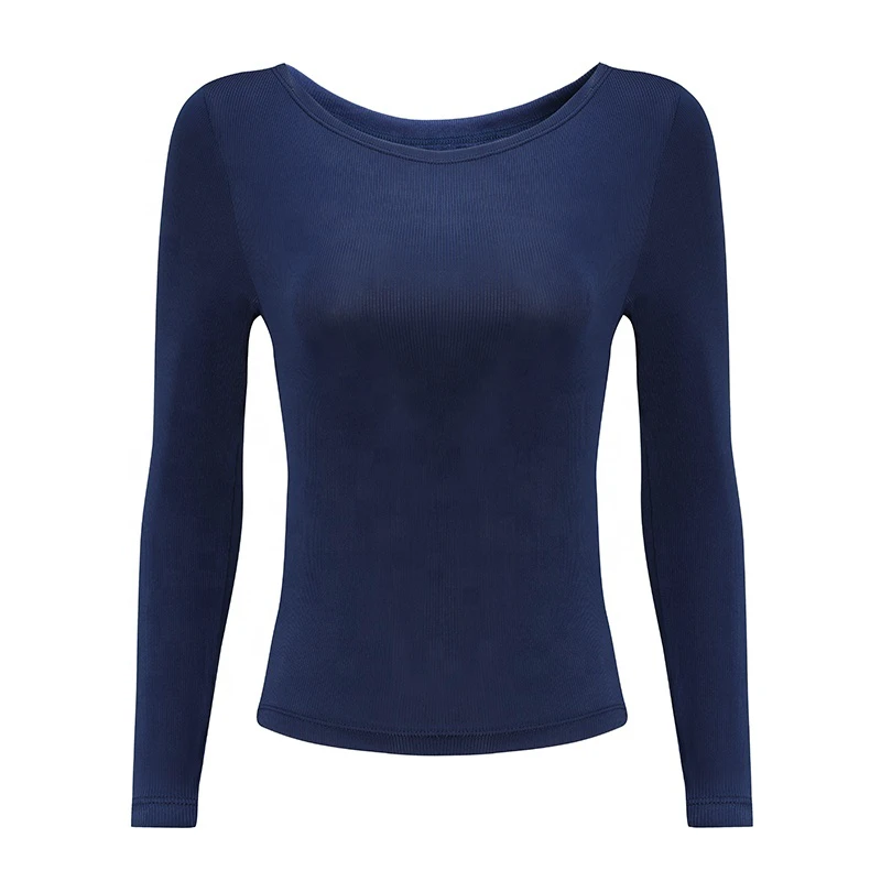 Long-sleeved Woman Running Yoga Short High Waist Top