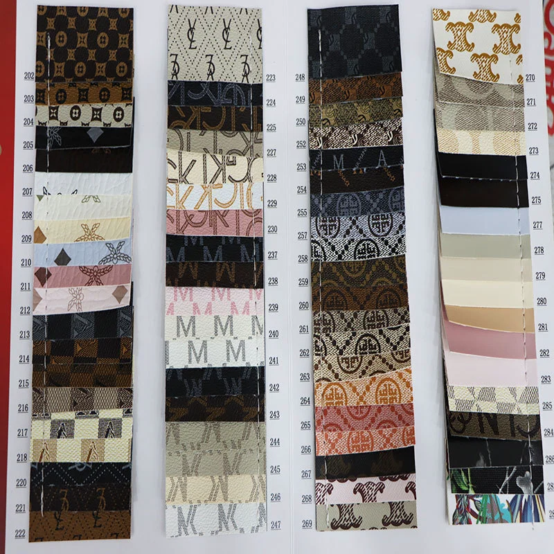 Waterproof Rexine Leather Embossed Printed PVC Synthetic Faux Leather for DIY Craft Bags Shoes Making