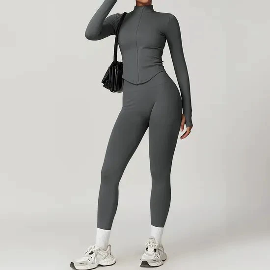Women's High-Waist Elevate Butt Sports Set Cloud-Soft Seamless Gym Outfit Chevron Back Color-Stripe Fitness Tracksuit