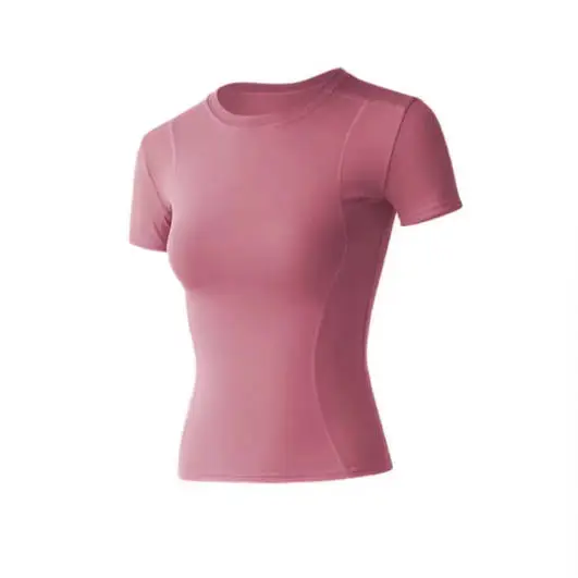 Women's Running Fitness T-Shirt Lightweight Solid Print Yoga Wear Short Sleeve Breathable Elastic Plus Size Sports