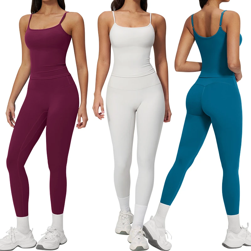 TZ2551-6 Sports tank Top with Breathable Quick-dry Slim High-elastibility Design Lift Hip for Fitness and Yoga Set