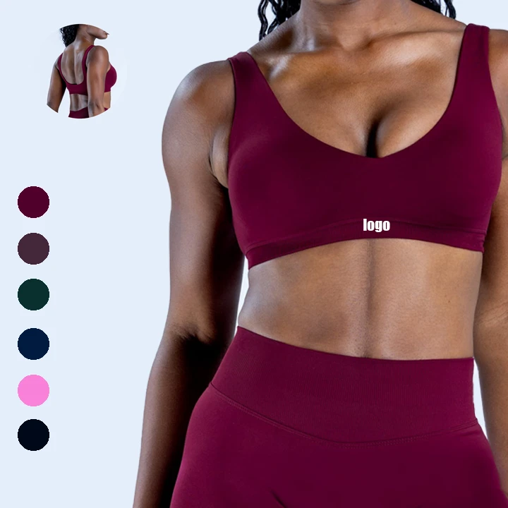 Wholesale Fitness Sports Bra U-Back Four-Way Stretch High Support Seamless Breathable Yoga Bra