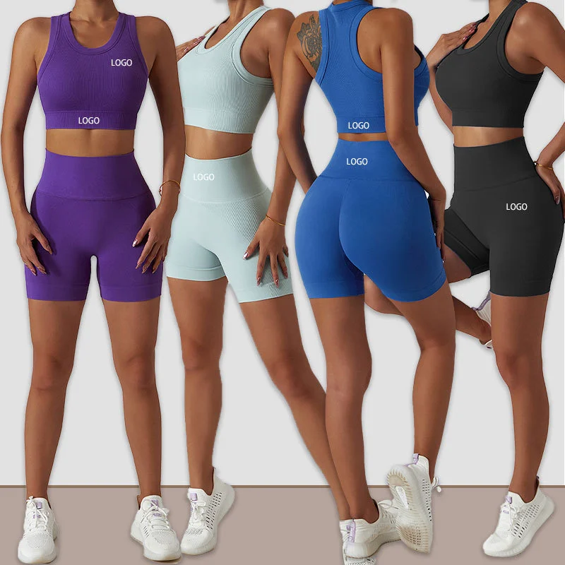 Custom Sports Wear Active Shorts and Bra Workout Sportswear Gym Girls Lightweight Elastic Fitness Women Yoga Sets