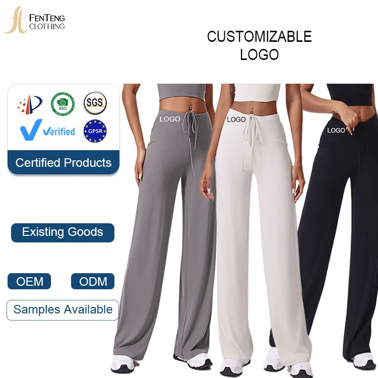 Under Lulu Custom New Outdoor Running Straight Leg Sports Trousers High Antibacterial Cool Wide Leg Pants Loose Slimming Design