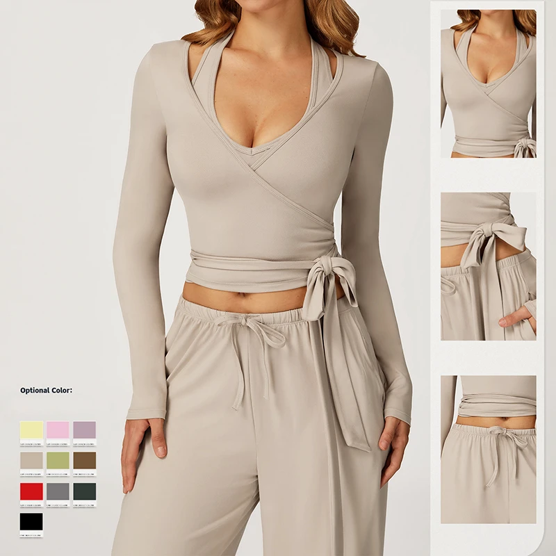 New Style Three-Piece Yoga Set for Autumn Winter Tight-Fitting Quick-Drying Fitness Running Lightweight Yoga Sets