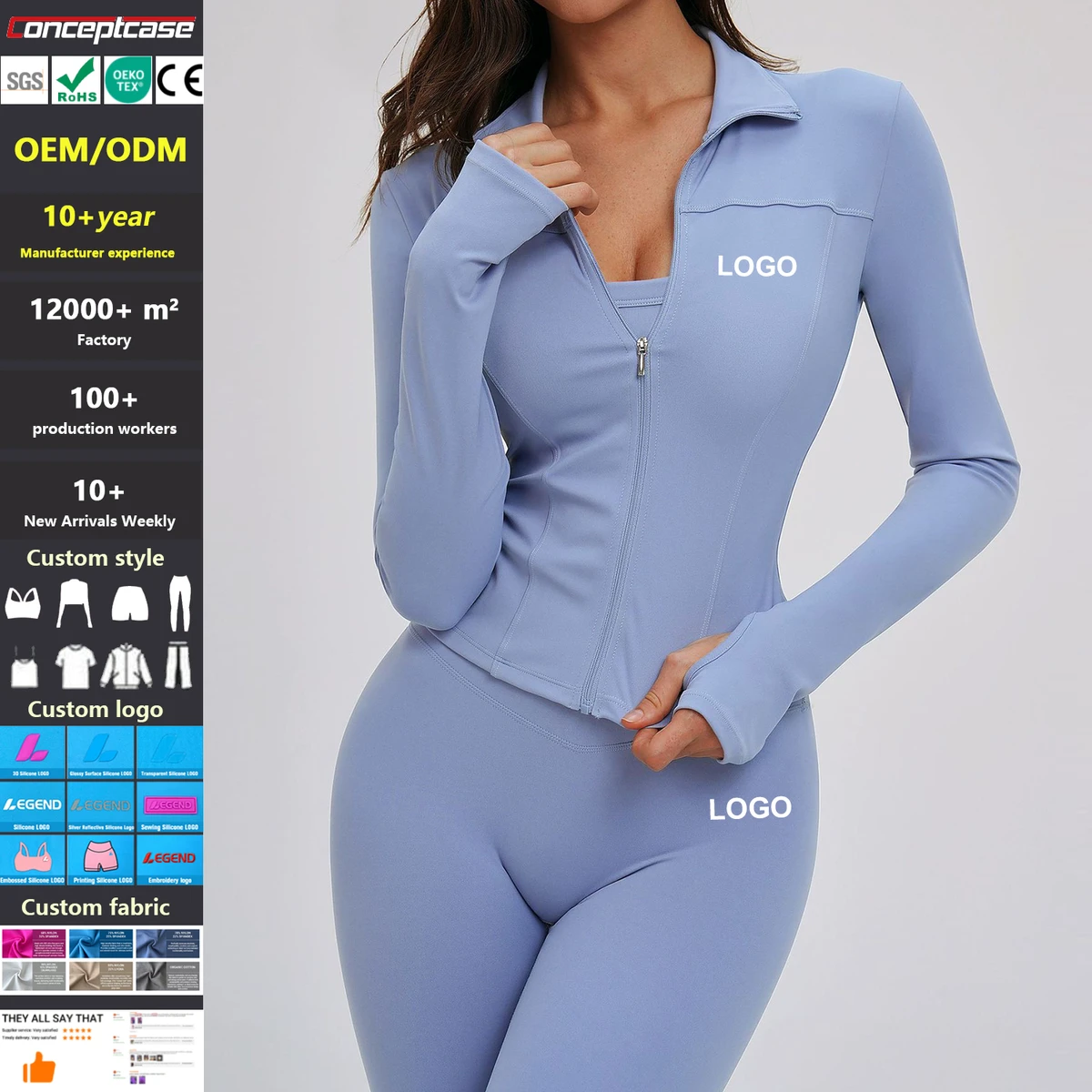 Custom Style Logo Quick Drying Stand Collar Long Sleeved Zip-Up Yoga Coat Women Slim-Fit Top Gym Running Fitness Workouts Jacket