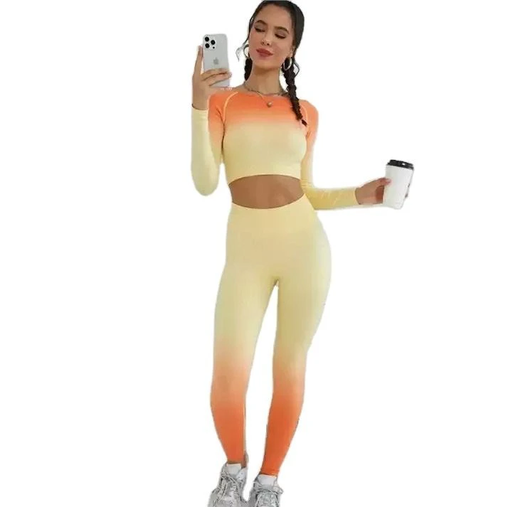Women's Yoga Set Customized High Quality Seamless Lightweight Plus Size Solid Gym High Stretch Fitness Wear