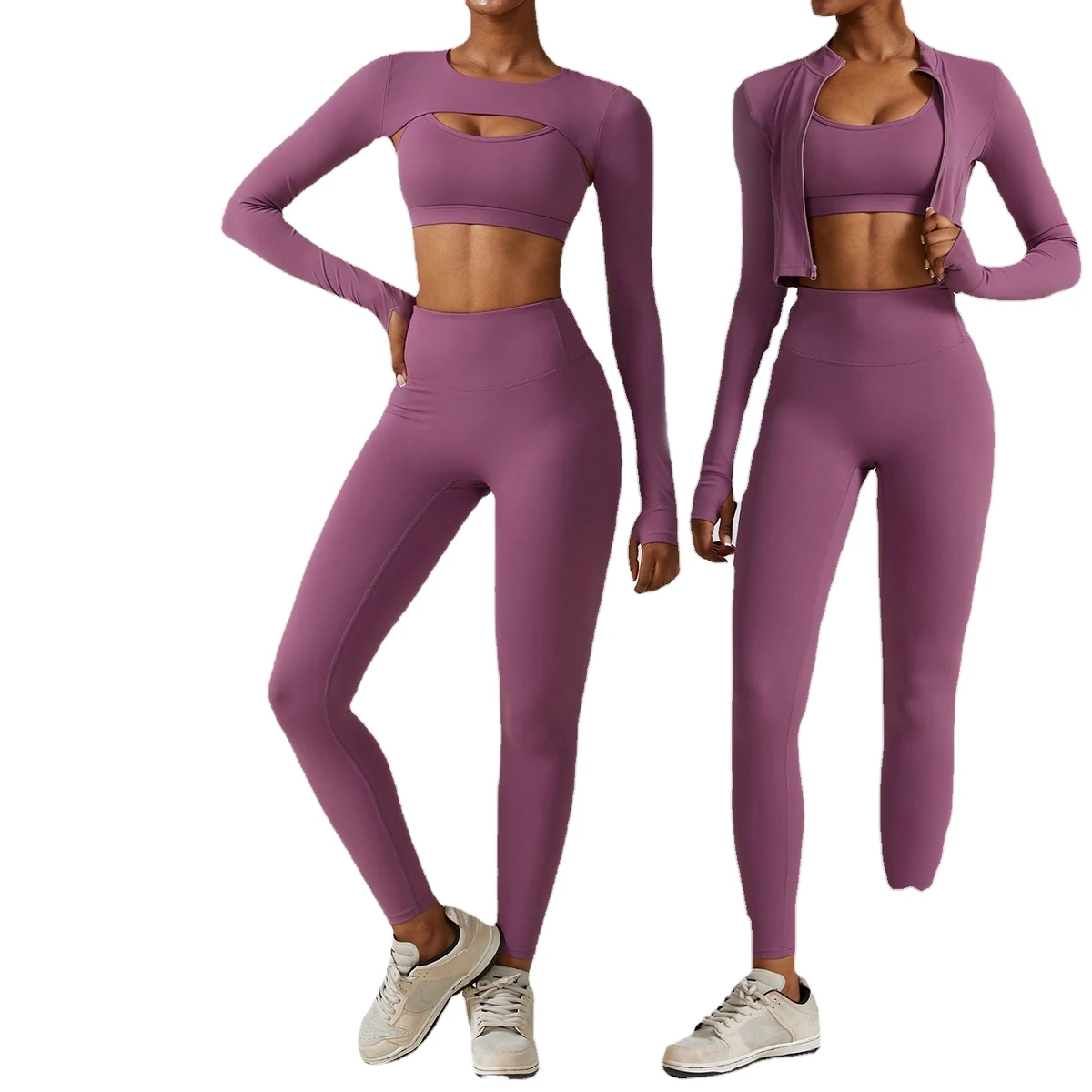 New Girls' 2-Piece Seamless Yoga Workout Set Solid Four-Way Stretch Shorts & Top with Front Logo Option for Gym & Fitness