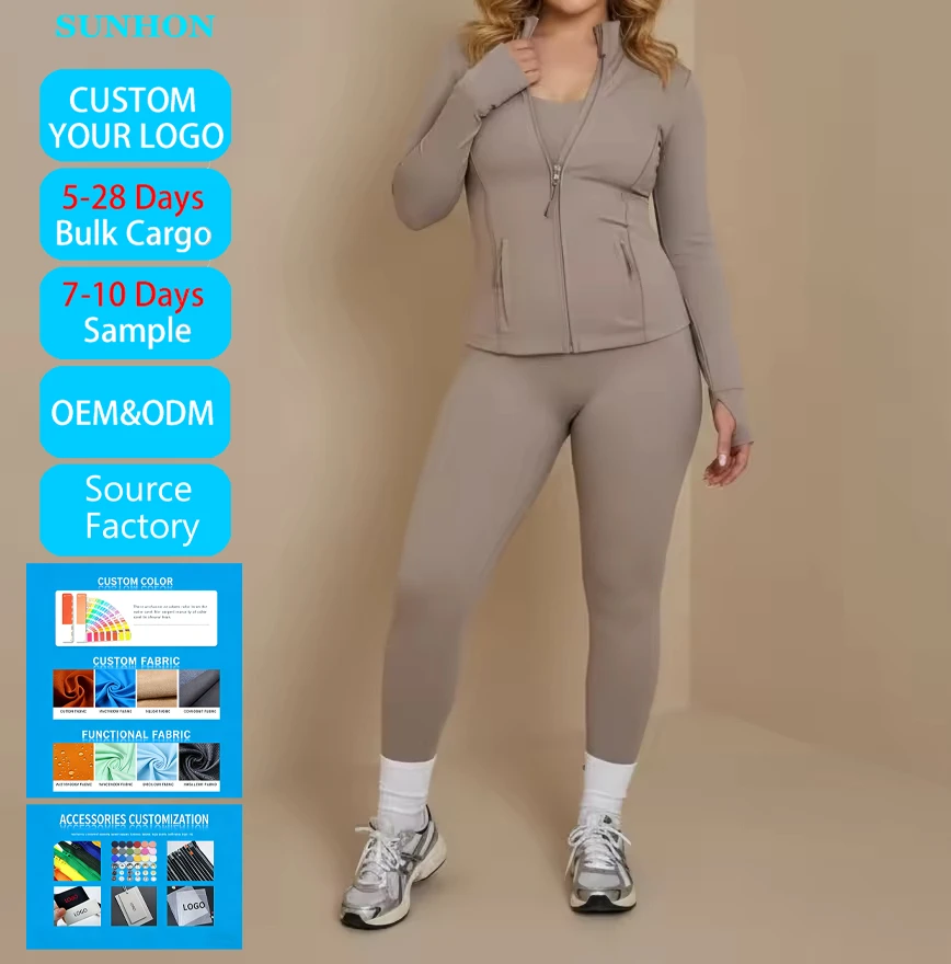 Women's Buttery Soft 2 Piece Yoga Set Full Zip Jacket High Waist Leggings Moisture Wicking Workout Outfit