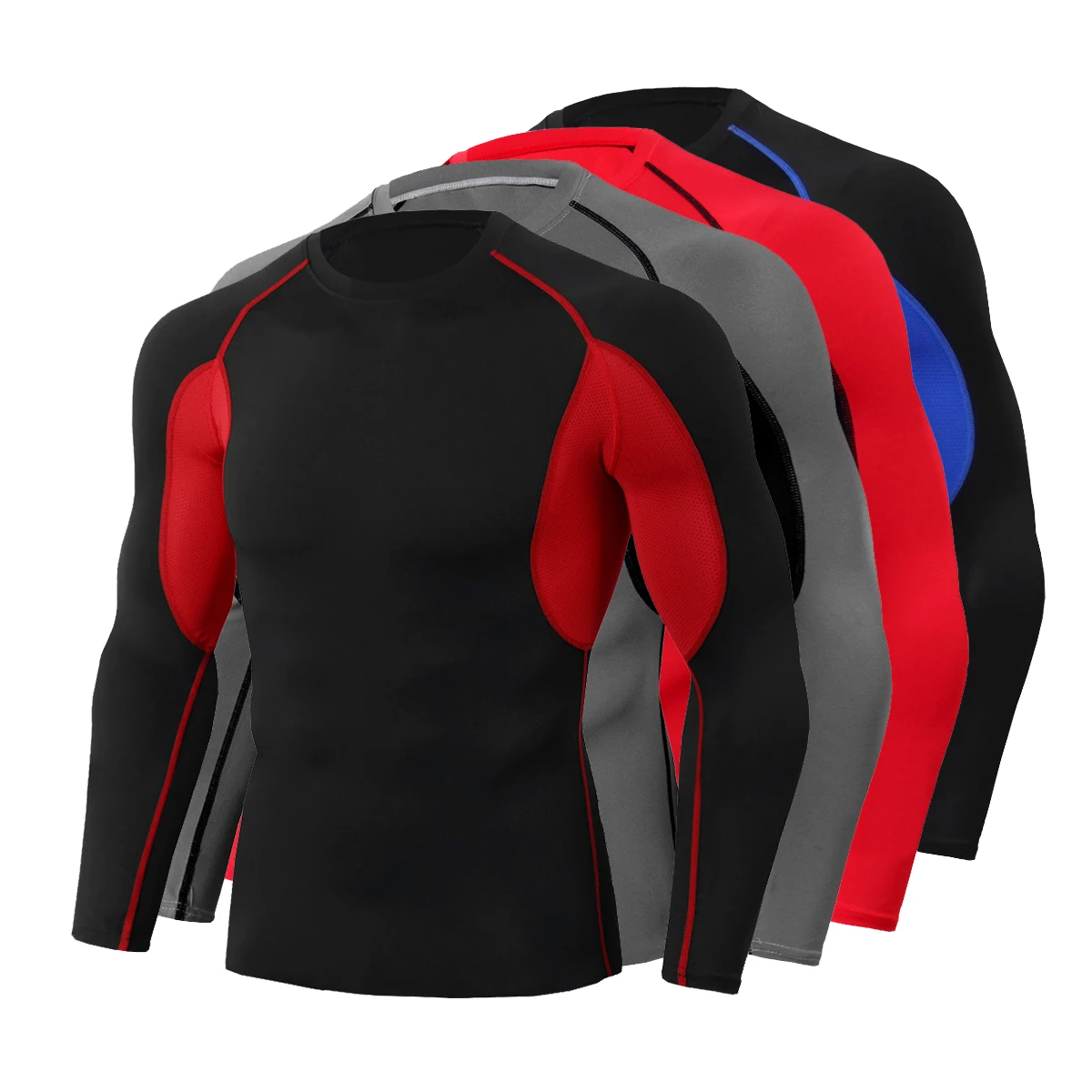 Spring Tight Fitness Sports Jersey Top for Gym Jogging Yoga Exercise-Quick Dry Breathable Active Workout Tops for Men Body