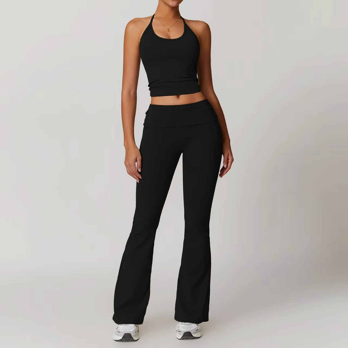A17 Versatile Fitness Sports Set Quick-Drying High-Waisted Casual Yoga with Beautiful Back Tight-Fitting Neck-Wrap Foldable
