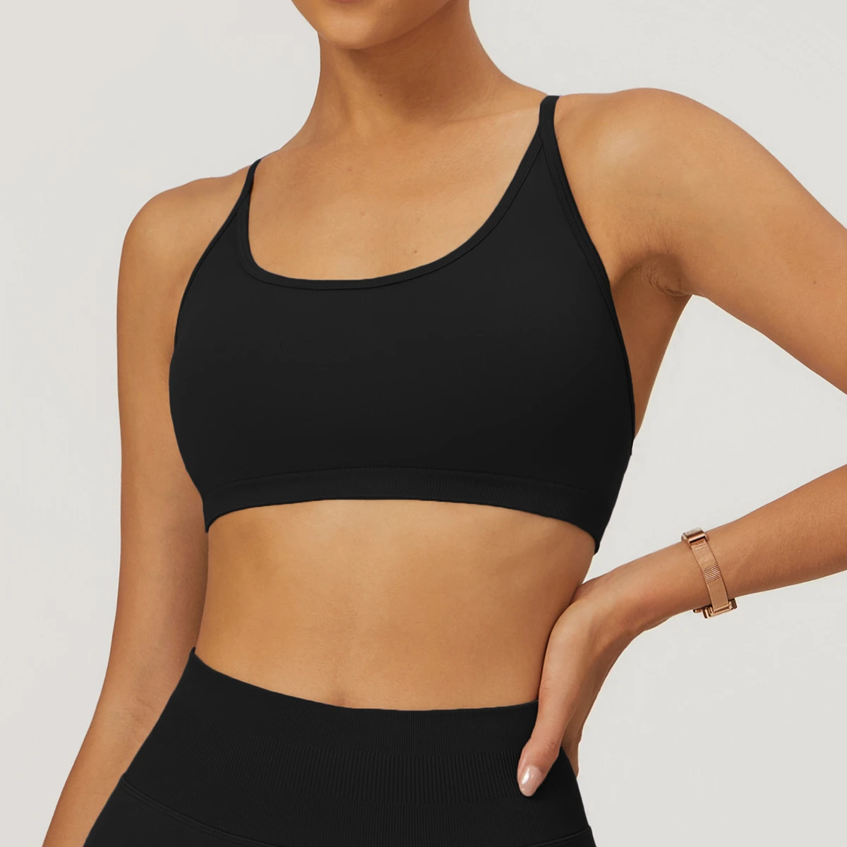 Fitness Enthusiasts' Dream: Seamless Cross - Back Yoga Bra, Quick - Dry, High - End Design