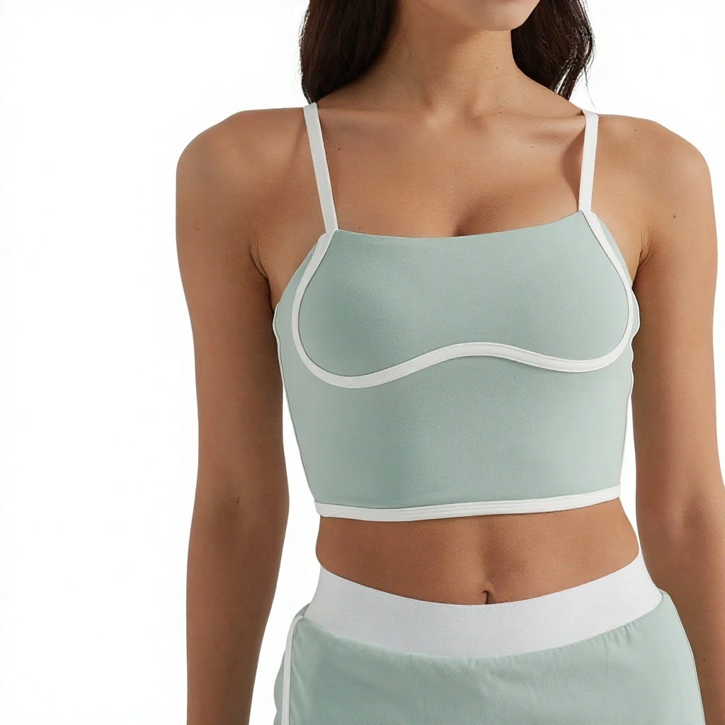 Women High Waist 2Pcs Yoga Outfit Color Blocking Quick Dry Breathable Spandex/Polyester Wrinkle-Resistant Skirt Pants Set Front