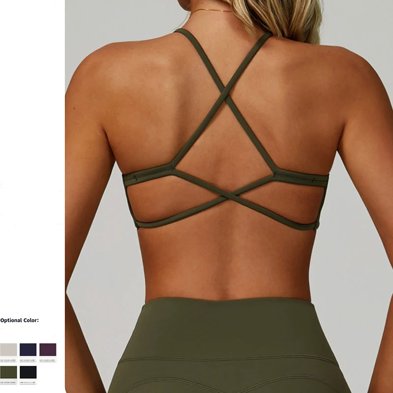 Quick-Drying Cross Back Print Yoga Bra High-Intensity Fitness Sports Bra for Casual Running Gym Sport Breathable Sports Bra