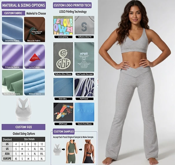 V Neck Reversible Breathable Plus Size Yoga Set Custom Logo Front Two Piece Gym Wear High Stretch Workout Clothing
