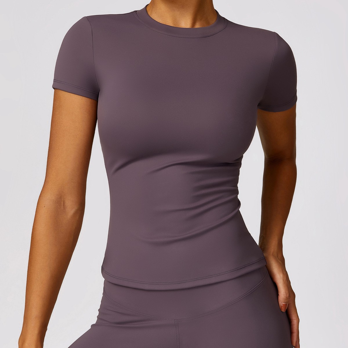 Lightweight Female Quick-Drying Yoga Fitness Top Short-Sleeved Outdoor Running Sports T-Shirt Four-Way Stretch Short Sleeve