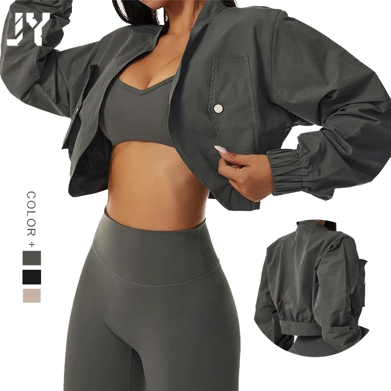 Joyyoung Fitness Women Long Sleeve Yoga Top Activewear Woman Gym Outdoor Sports Jackets for Women