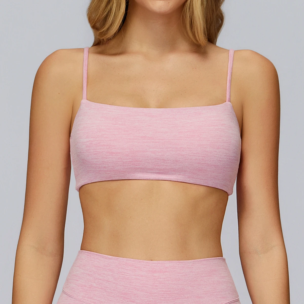 New Plus Size Quick-Dry Yoga Sports Bra Breathable Comfort Spaghetti Strap Stylish Versatile Underwear Fitness Running Front