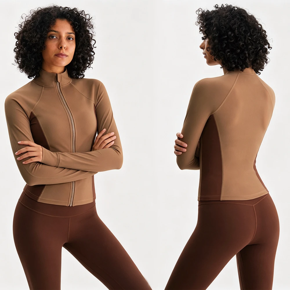 OEM Women Lightweight Fitness Yoga Jacket Long Sleeve Athletic Top with Breathable Comfort Support Fit Sportswear Activewear