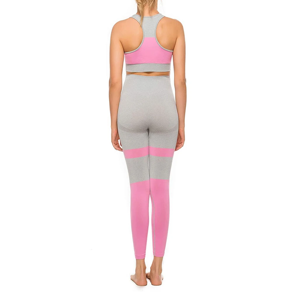 Women's High Quality Gym Fitness Wear Customized Printing Light Weight Yoga Set Elastic Waist Soft Breathable Solid 2-Piece