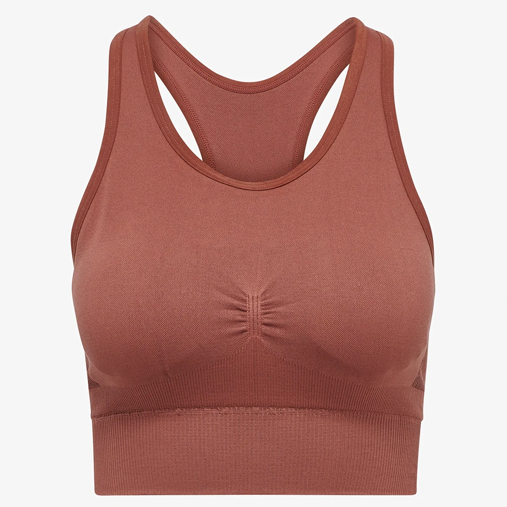 Hot Selling Seamless Gym Sports Bra for Slim Girls Sexy High Support Crossed Back Tops TWO Shoulder Lightweight Sports Bra