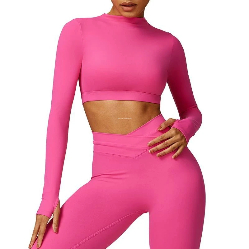 Spring Tight Lulu Long Three Quarter Sleeve Beauty Back Yoga Wear Women's T-shirt Running Fitness Sports Lulu Long Sleeve Top
