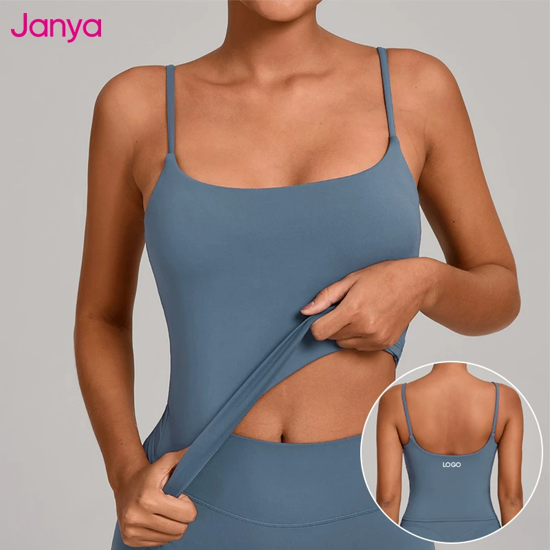 Janya High Quality Women Yoga Tank Top Sleeveless Workout Vest Lightweight Breathable Fitness Gym Sports Wear Stretch Crop Shirt