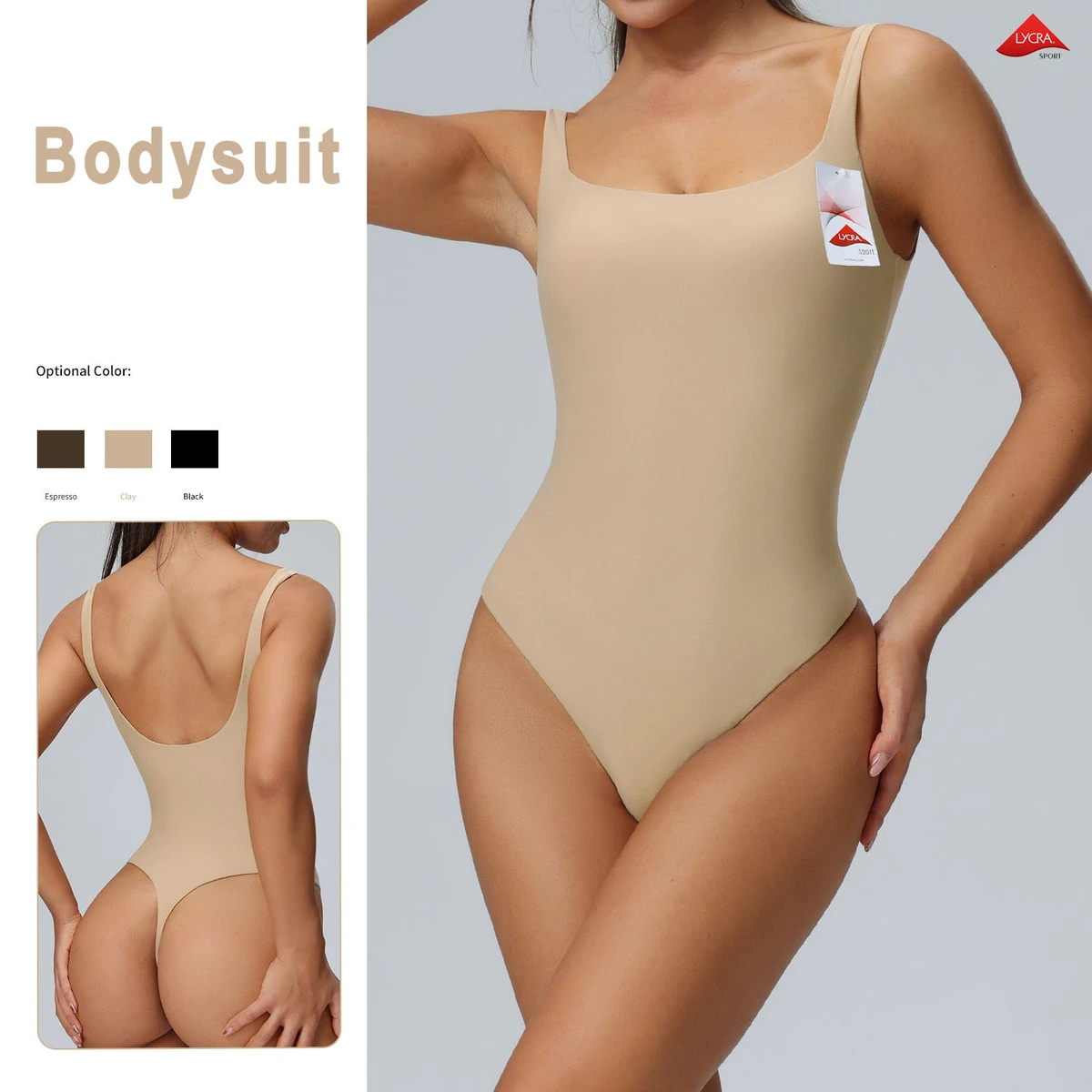 Fast Shipping Women Sexy Jumpsuit Square Neck Snap Seamless Bodysuit Backless Sleeveless No Chest Pad Female Yoga Wear