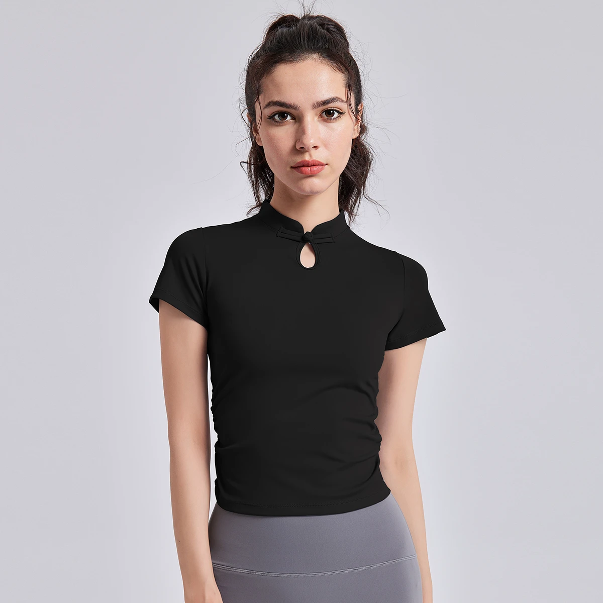 2026 Custom Women's Gym Wear Soft & Comfortable Short Sleeves for Yoga Fitness & Running Plus Size Seamless Top