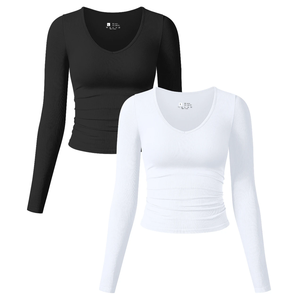 Hot Sales Women's Seamless V-Neck Fitness Top Long Sleeved Ribbed Yoga Wear Sports Tshirt