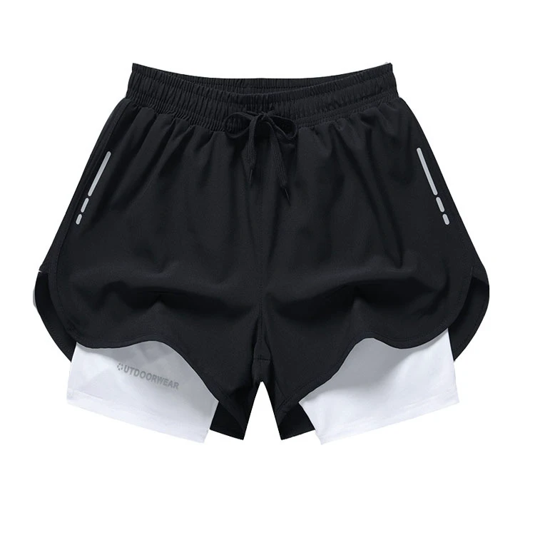 Customization Men Sports Casual Breathable Quick Drying Fitness Running Polyester Spandex Plus Size Shorts
