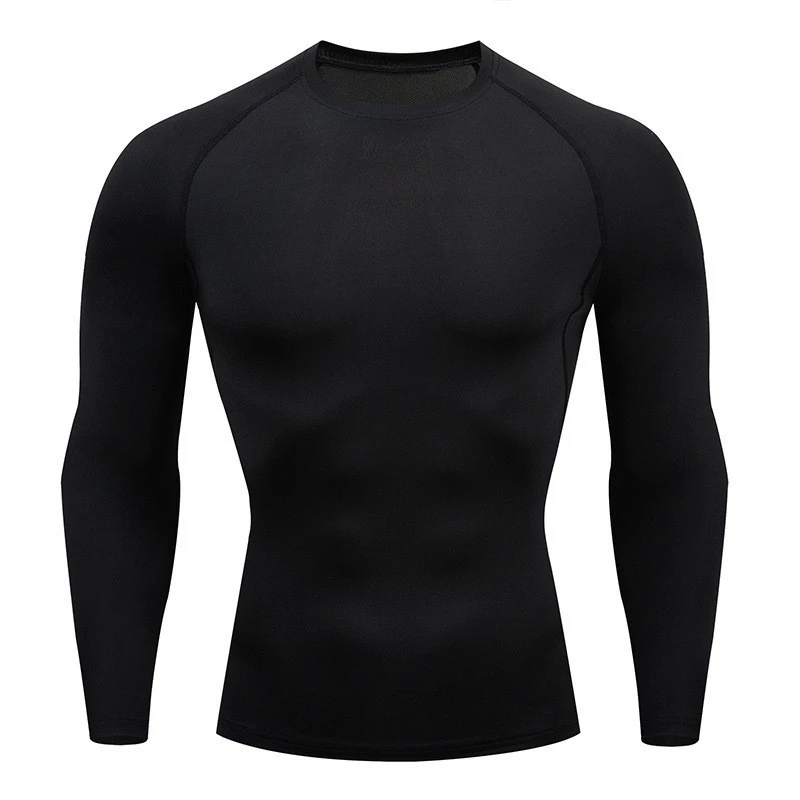Men's Slim Fit Compression Long Sleeve Workout Shirt Quick Dry Compression Long Sleeve Gym Shirt