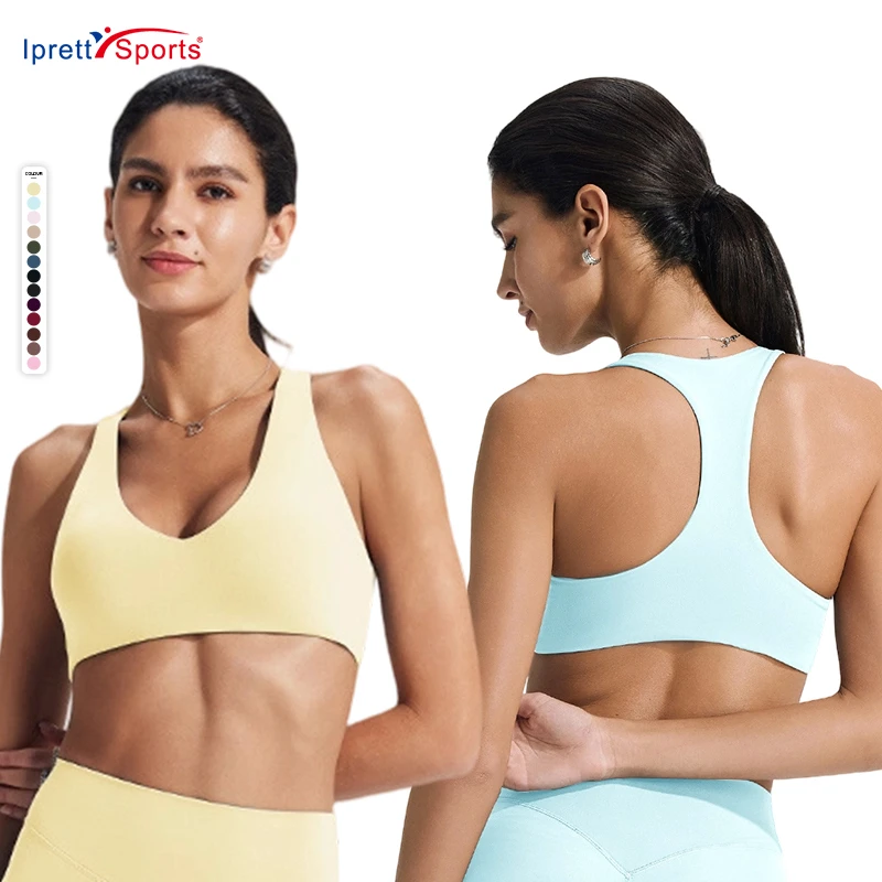 Custom Naked Feeling Comfortable Running Gym Wear Yoga Bras Classic I Back Design High Impact Sports Bra for Women Fitness