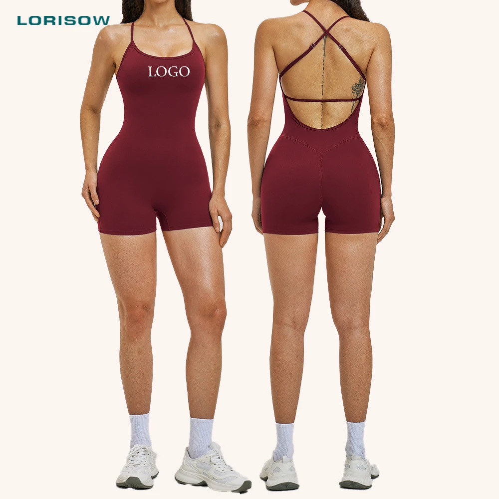 LORISOW Romper Cross Straps Backless Yoga Apparel Gym Soft Athletic Wear Jumpsuit Mujer One Piece Workout Fitness Jumpsuit