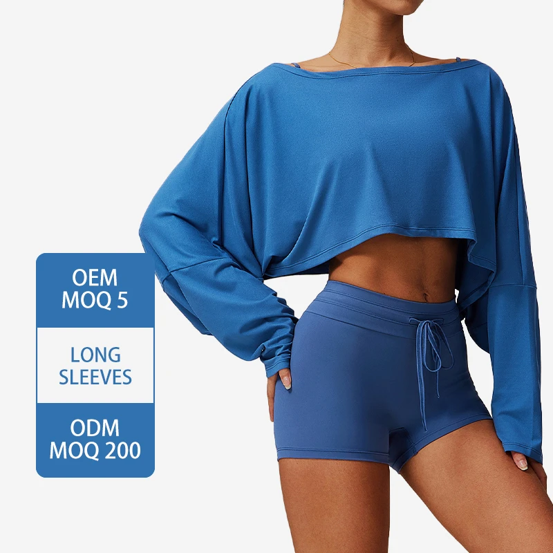 DCX5034 Women's Lightweight Yoga Tops One Shoulder Long Sleeve Breathable Stretchy Athletic Top for Adults Quick Dry Running Top