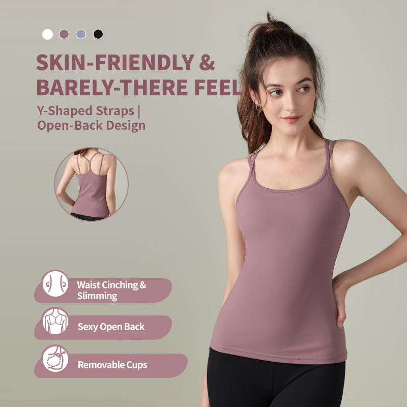 Womens High Quality Four Way Stretch Breathable Slim Fit Spandex/Nylon Yoga Tank Top Sleeveless Front Logo Fitness Shorts Set