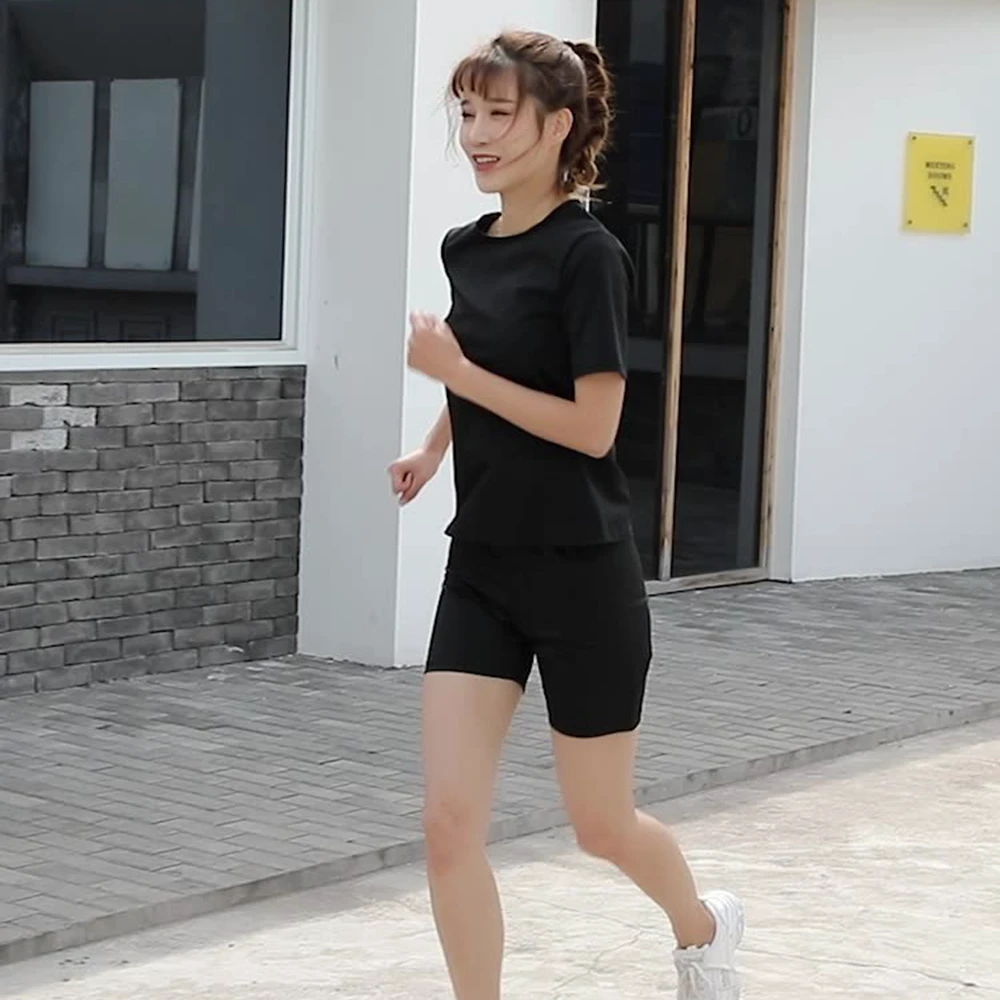 Women's High Waist Belly Tight Sweating Suit for Running Sports Fitness Yoga-Polyester Material