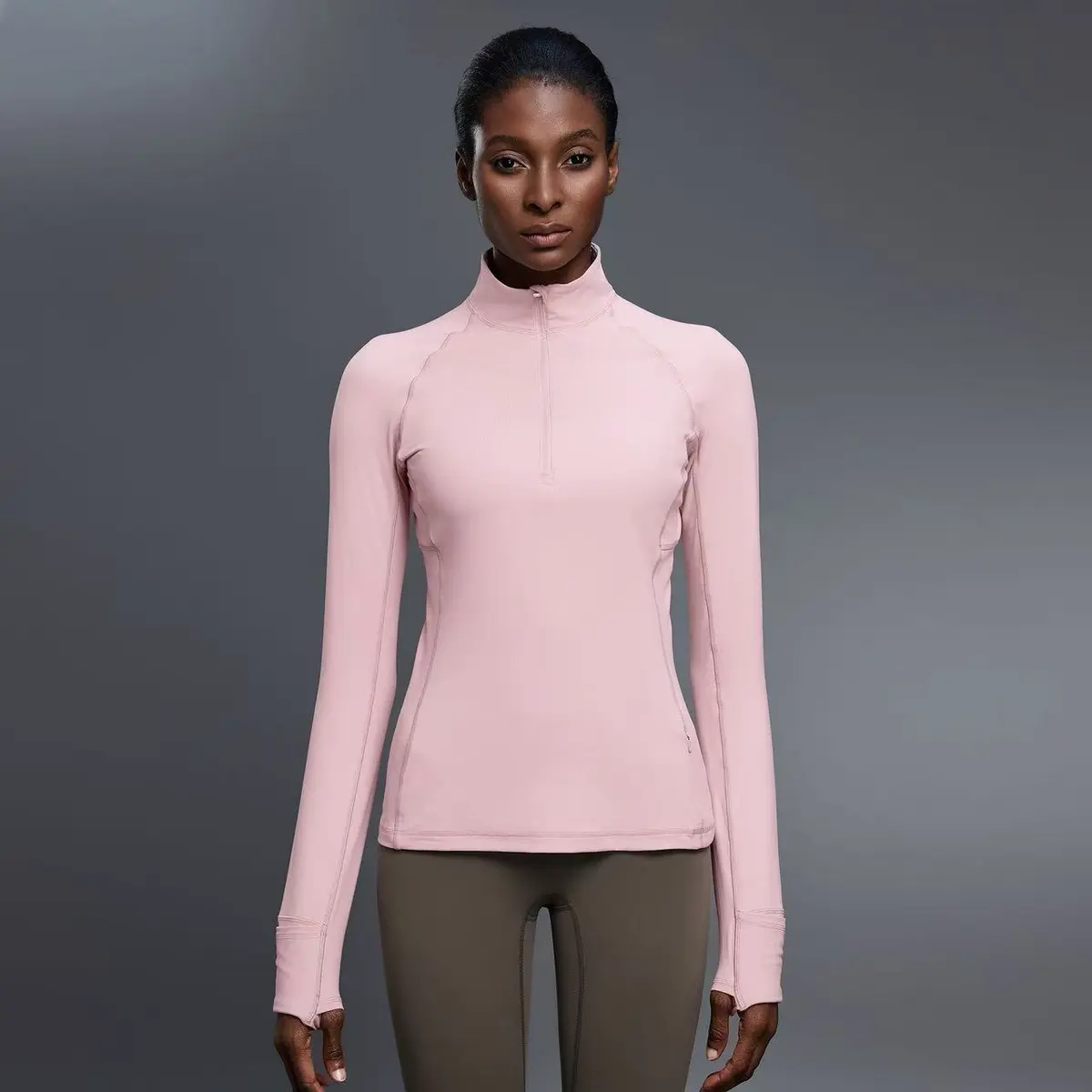 Half Zip Stand Collar Yoga Top