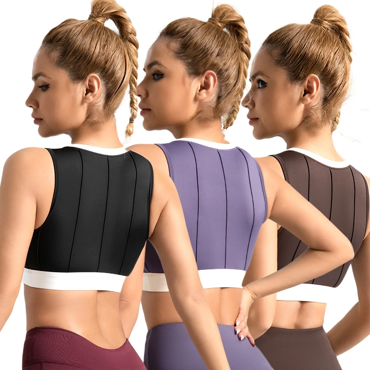 Fashion Basketball Sports Bra for Big Breasts Backless Design Breathable Moisture Wicking Custom Logo Medium Support Crisscross
