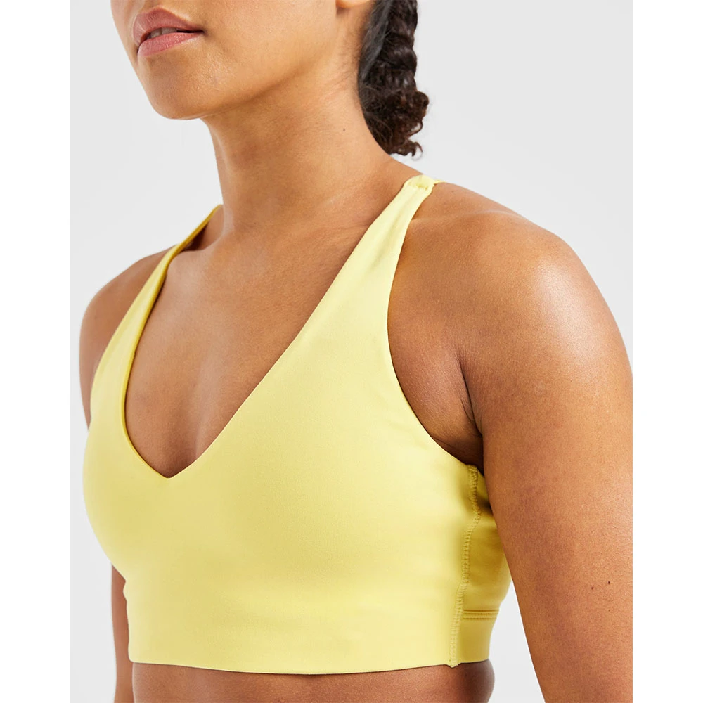 High Quality Staple Sports Bra Adjustable Back Straps V Shaped Neckline High Impact Latest Women Fitness Sports Bra Breathable