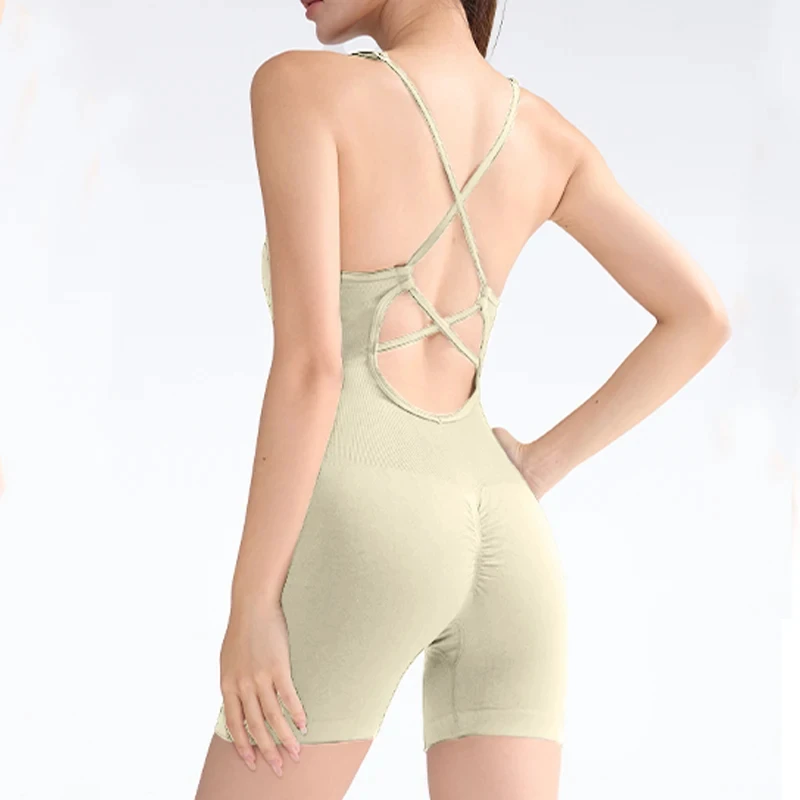 Sexy Women's Yoga Jumpsuit One Piece Fitness Romper Sports Bra Strap Tummy Control Gym Workout Activewear Spandex/Nylon Seamless