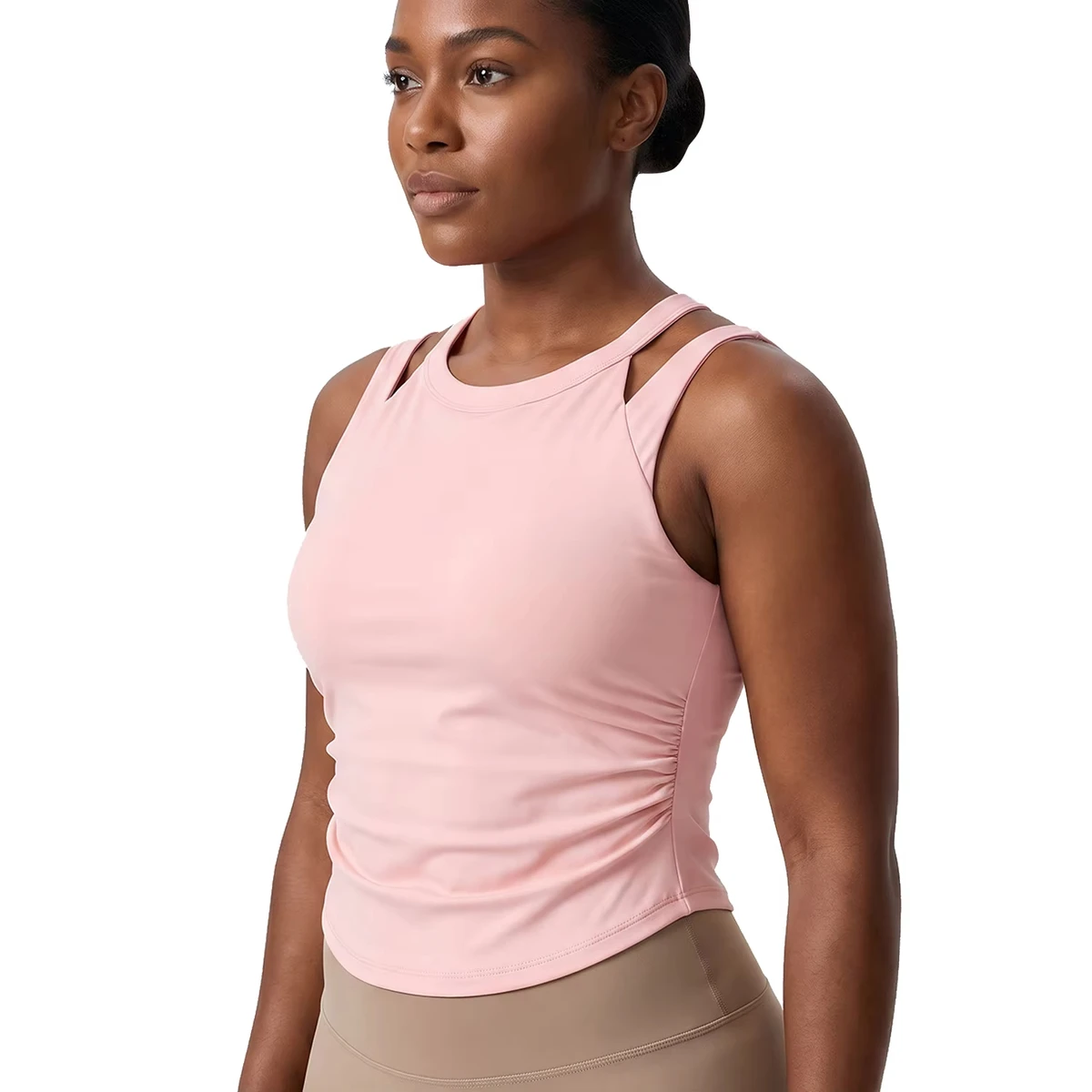 Solstice Lab Netherlands: Longline Sports Bra Built on Recycled Polyester/Spandex Ponte Roma Knit