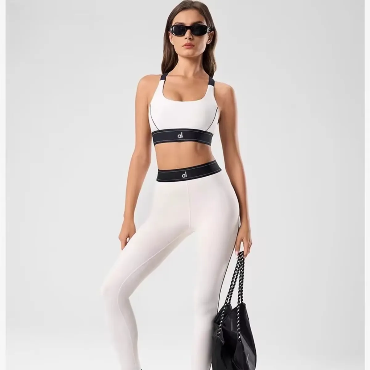 Women's Clothing AL0 Clothing Yoga Spandex/nylon Two-piece Clothing Set Hip Lifting Sports Vest Women's Fitness Running Pilates
